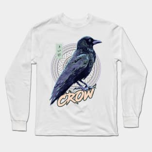 Crow - White Long Sleeve T-Shirt